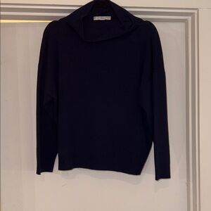 Mango Navy cowl neck Women's Sweater- size small